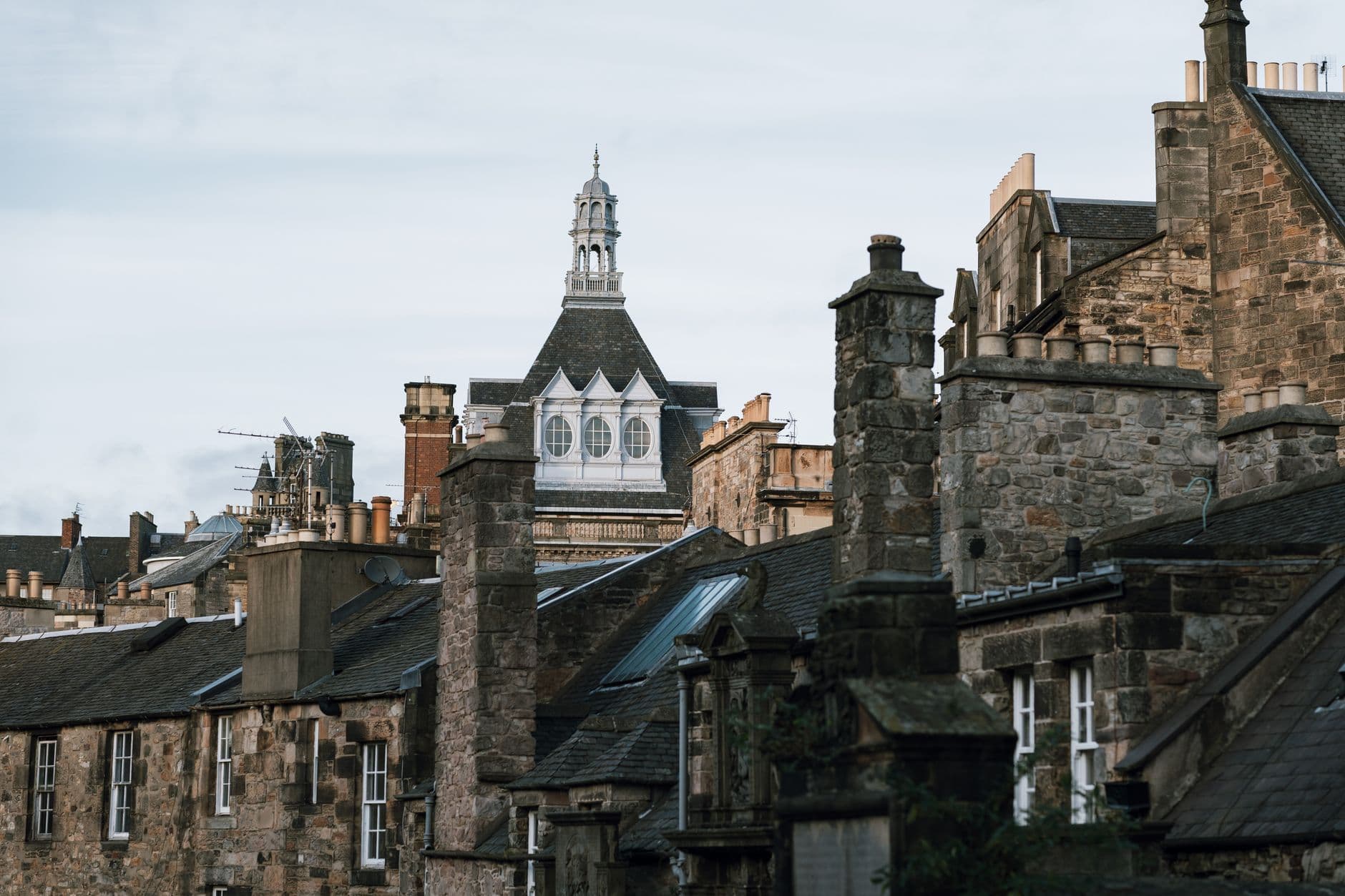 Captivating view of Edinburgh's historic rooftops showcasing classic architecture.